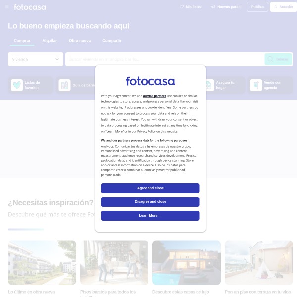 Fotocasa homepage screenshot