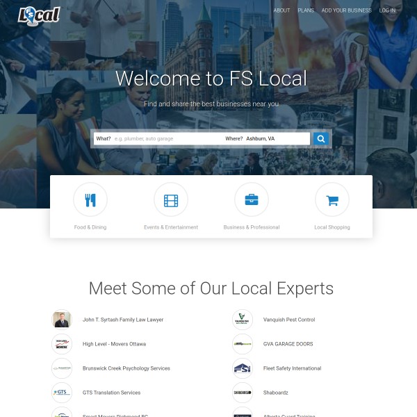 FS Local homepage screenshot