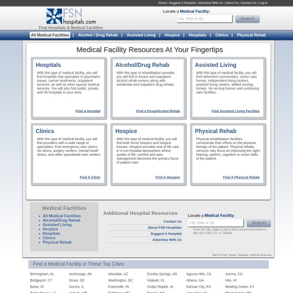 fsnhospitals.com homepage screenshot