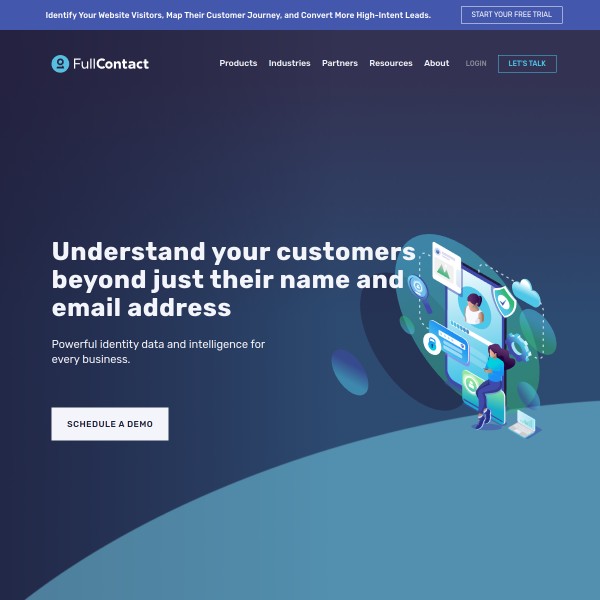 Full Contact homepage screenshot