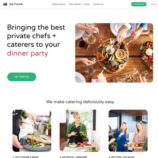 Gathar homepage screenshot