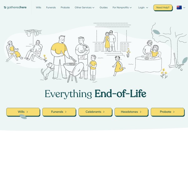 GatheredHere homepage screenshot