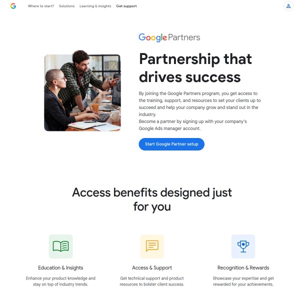 Google Partner Directory homepage screenshot