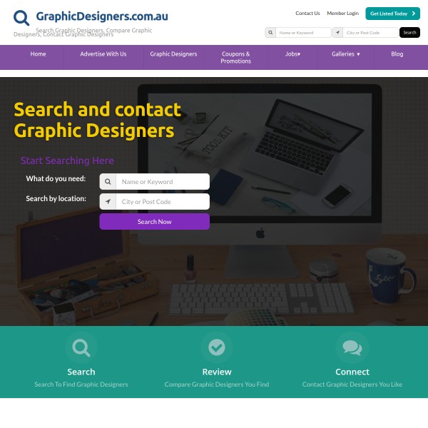 graphicdesigners.com.au homepage screenshot