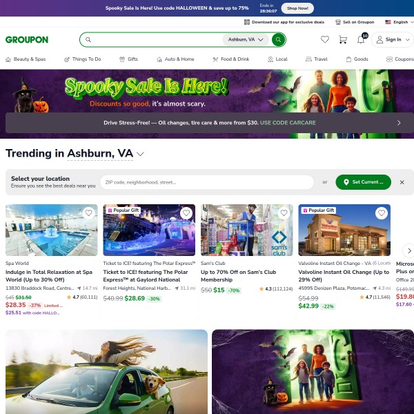 Groupon homepage screenshot