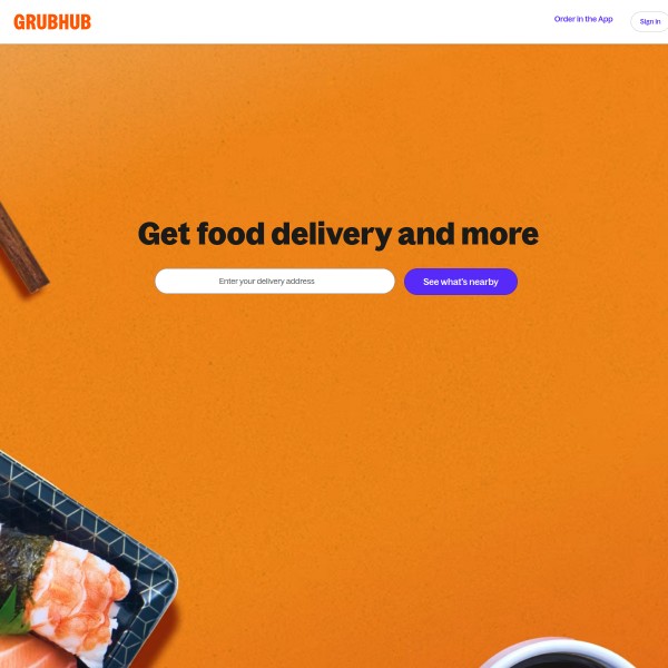 Grubhub homepage screenshot