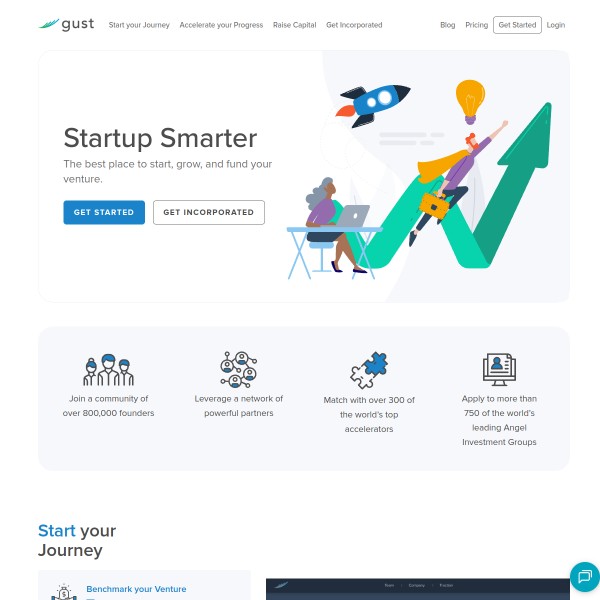 Gust homepage screenshot