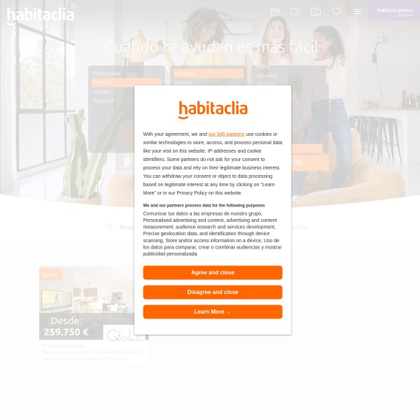 Habitaclia homepage screenshot