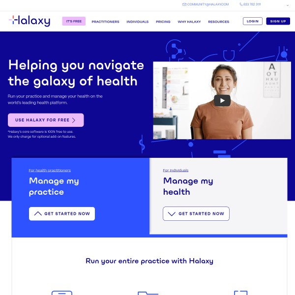 Halaxy homepage screenshot