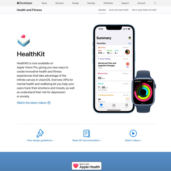 HealthKit homepage screenshot