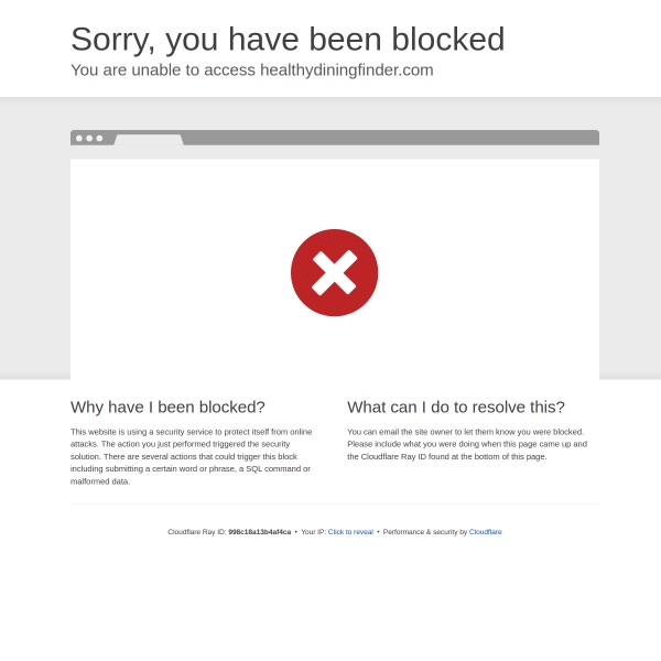 Healthy Dining Finder homepage screenshot