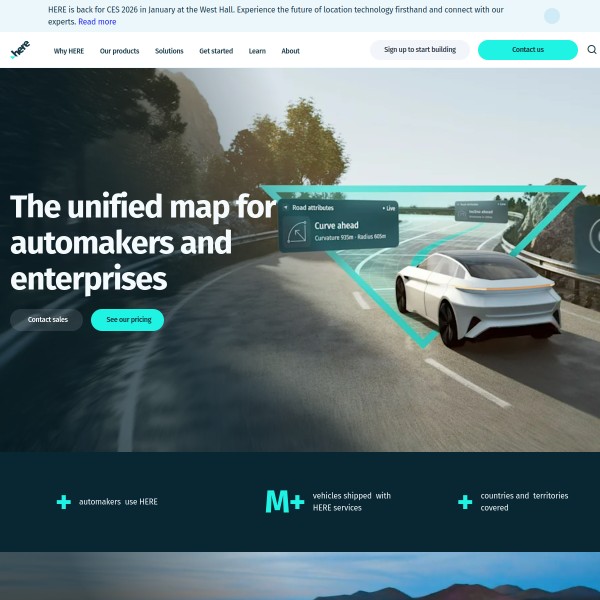 Here homepage screenshot