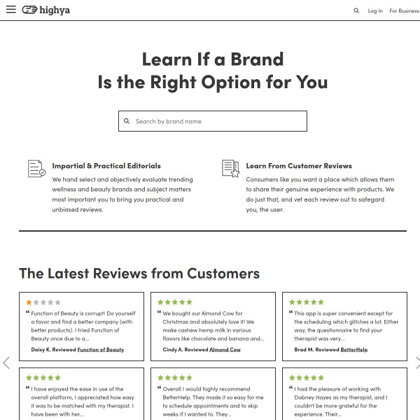 Highya homepage screenshot