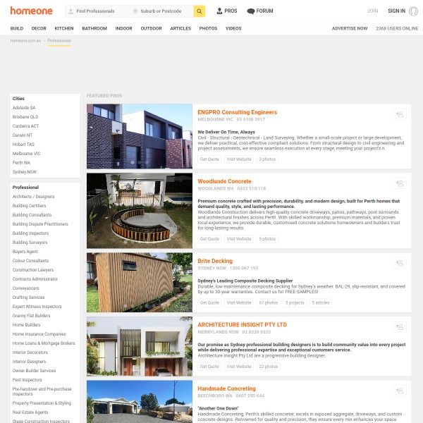 Homeone homepage screenshot