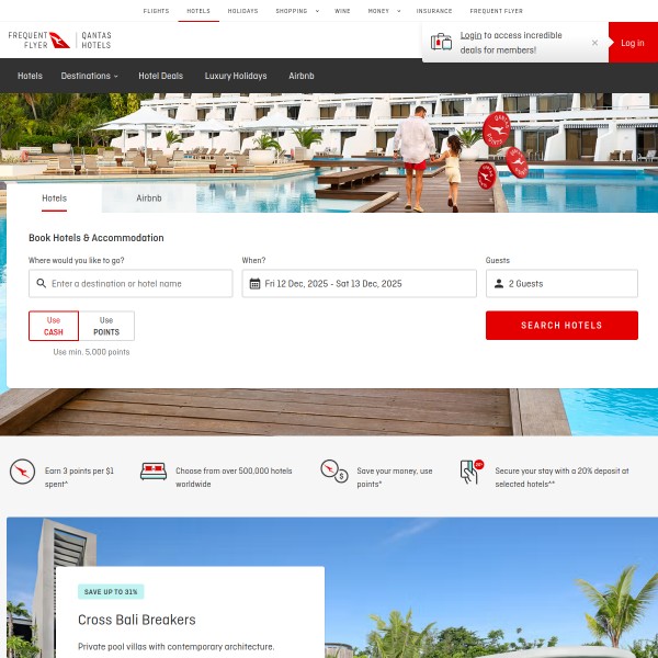 Hooroo homepage screenshot