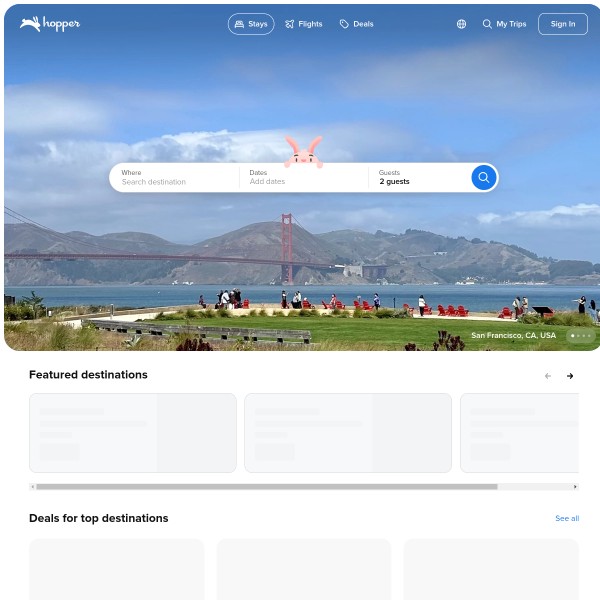 Hopper homepage screenshot