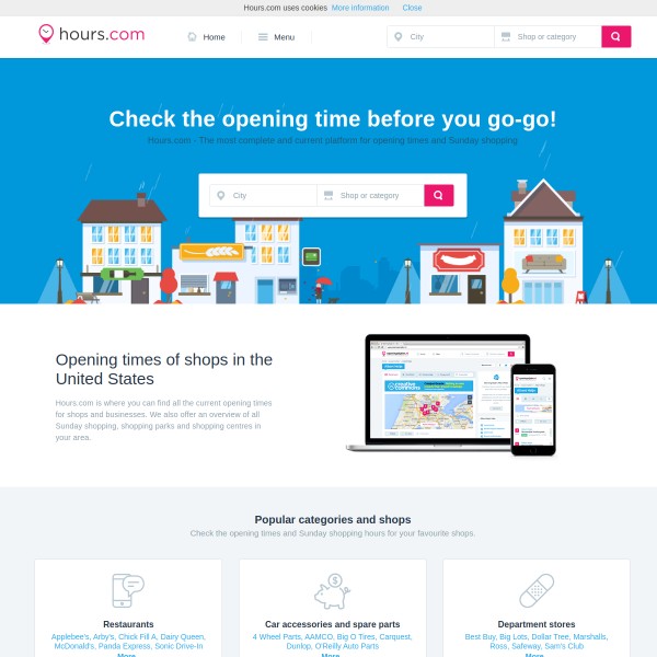 Hours.com homepage screenshot