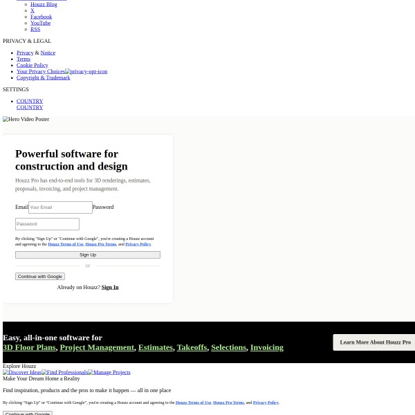 Houzz homepage screenshot