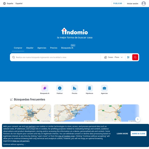 Indomio homepage screenshot