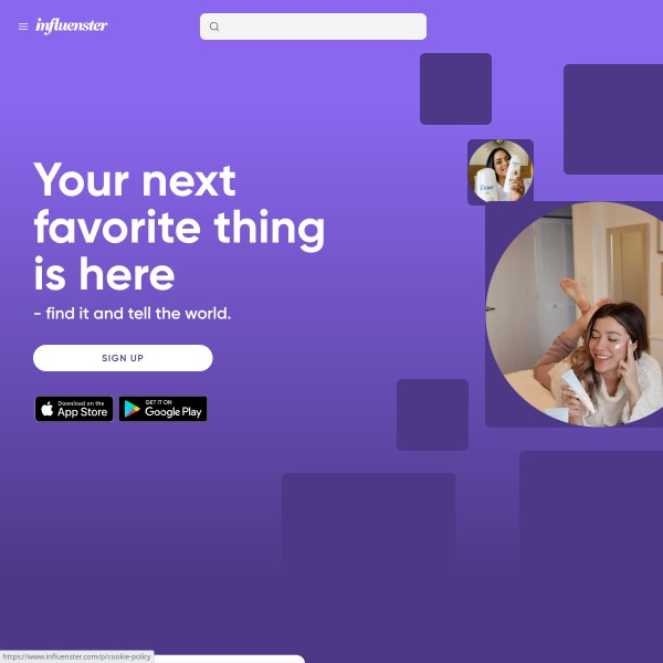 Influenster homepage screenshot