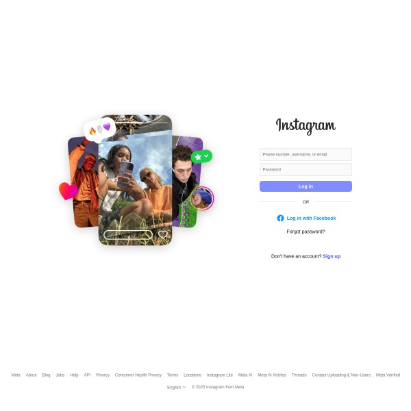 Instagram homepage screenshot