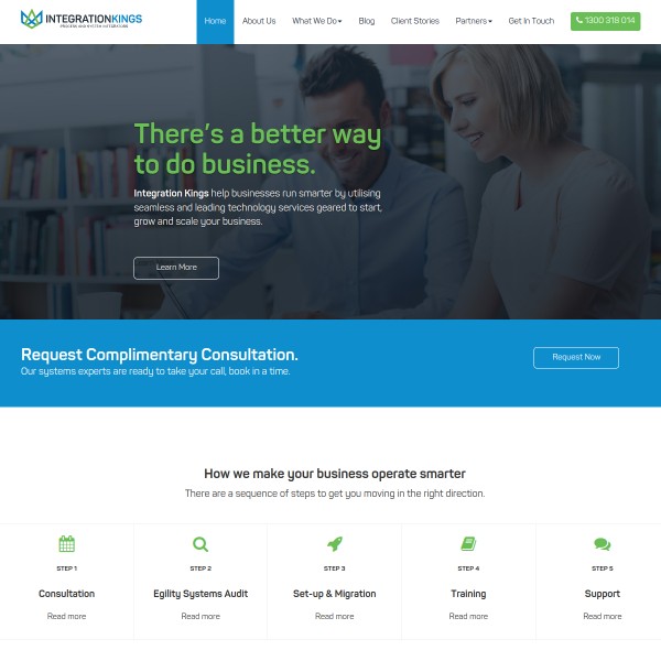 Integration Kings homepage screenshot