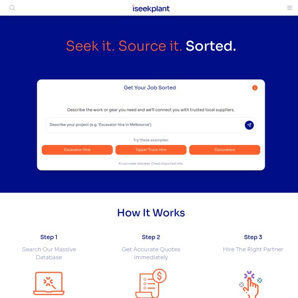 iSeekPlant homepage screenshot