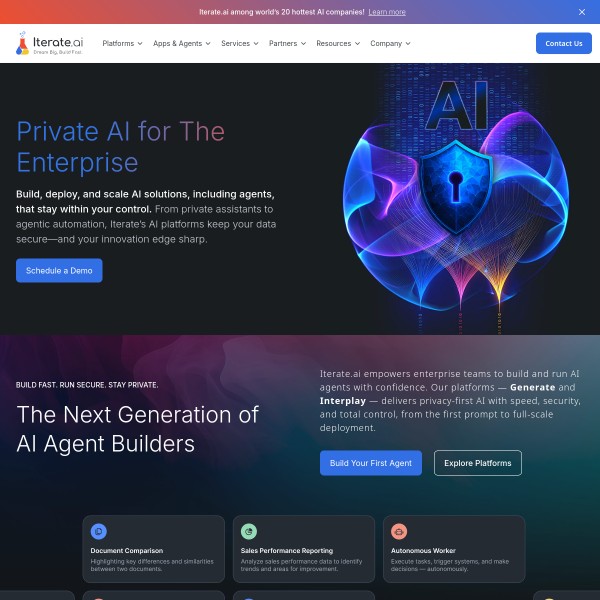 Iterate.ai homepage screenshot