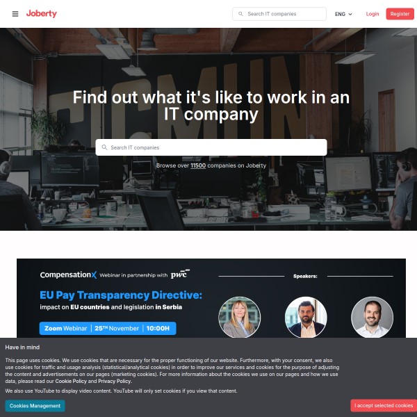 Joberty homepage screenshot