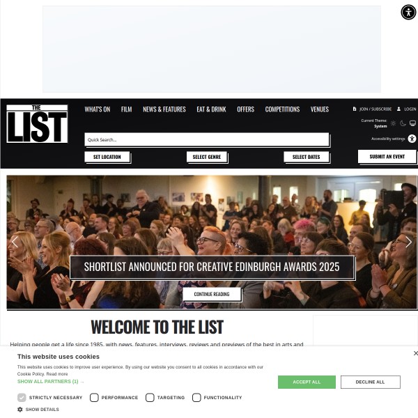 The List homepage screenshot