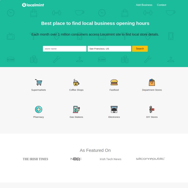 Localmint homepage screenshot
