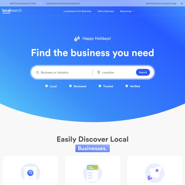 Local Search homepage screenshot