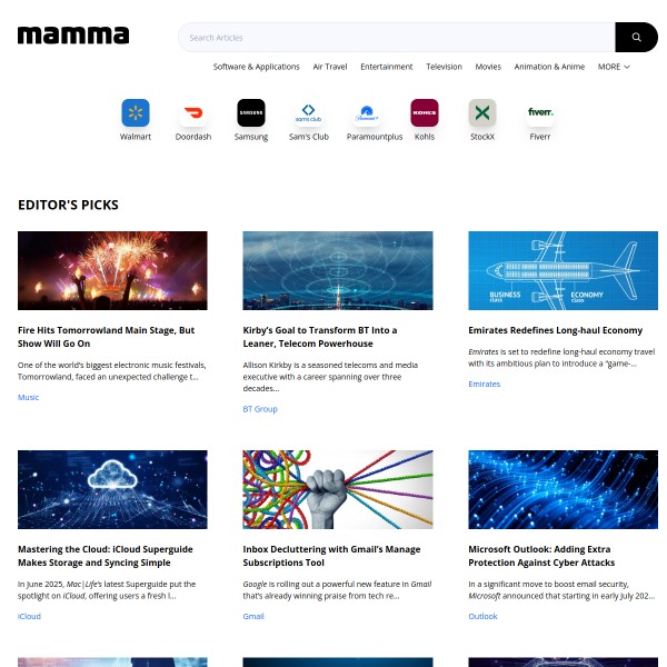 Trust Mamma homepage screenshot