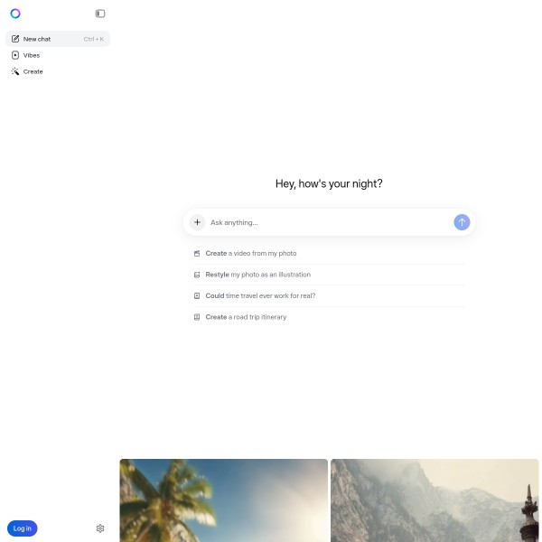 Meta AI homepage screenshot