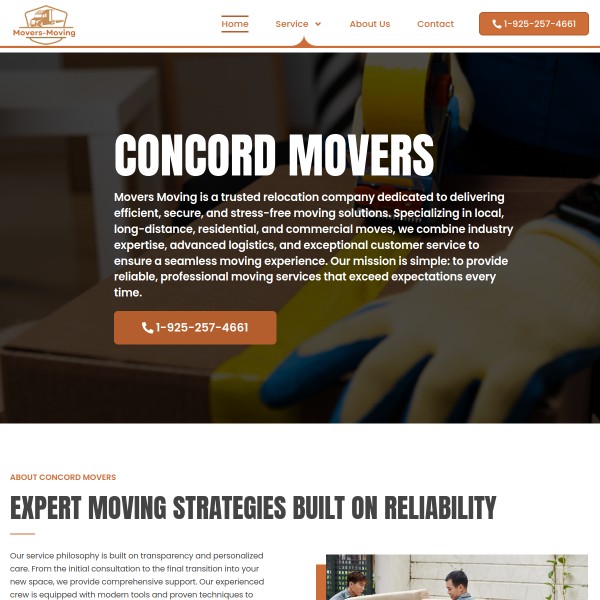 Movers Moving homepage screenshot