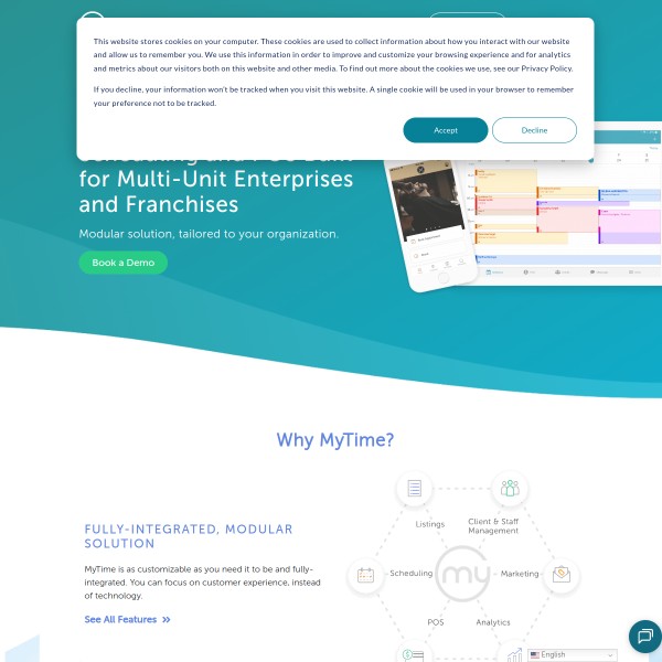 Mytime homepage screenshot
