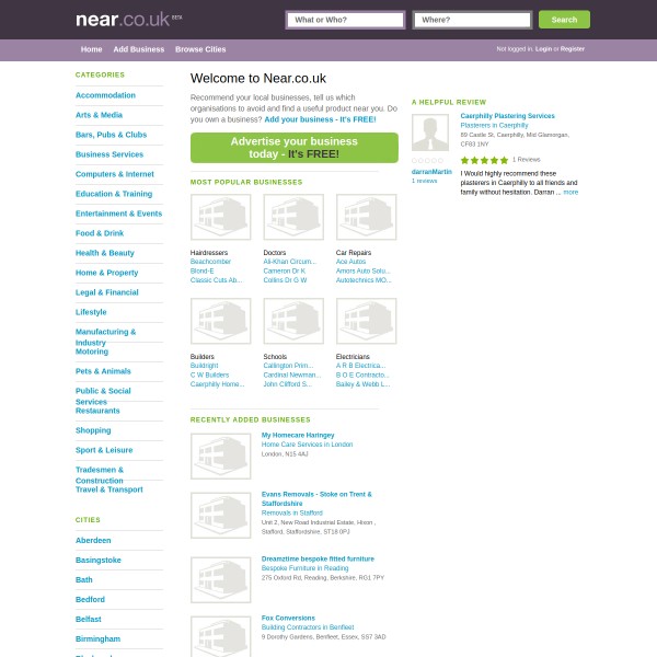 near.co.uk homepage screenshot