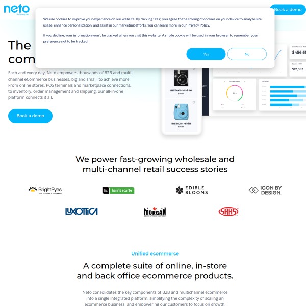 Neto homepage screenshot