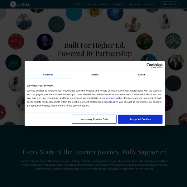 Noodle homepage screenshot