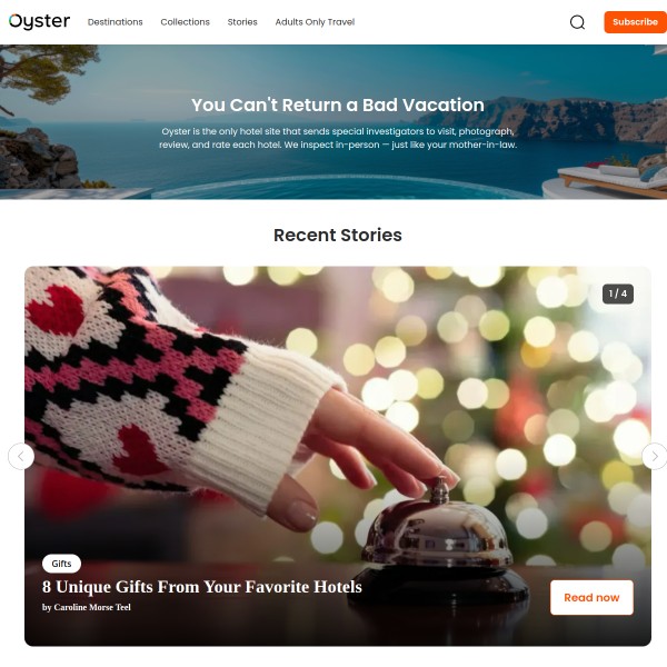 Oyster homepage screenshot