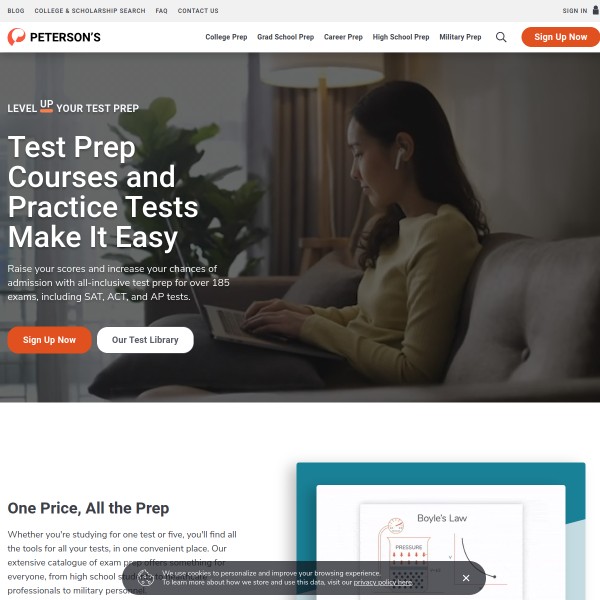 Petersons homepage screenshot