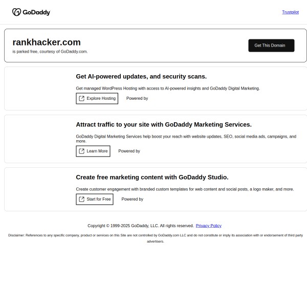 Rank Hacker homepage screenshot