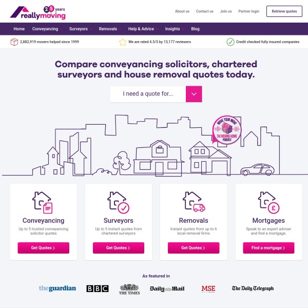 reallymoving.com homepage screenshot
