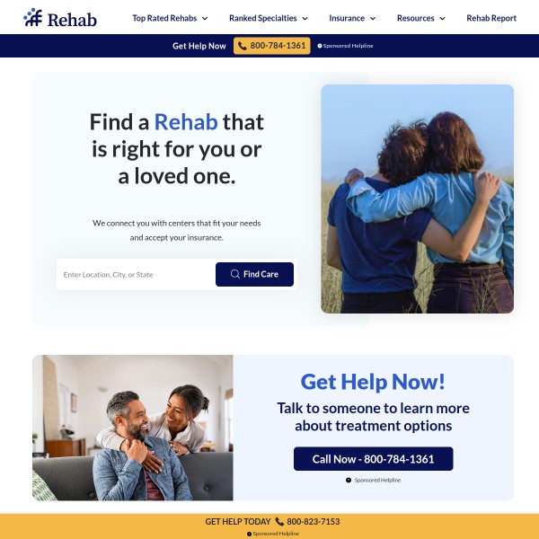 Rehab.com homepage screenshot
