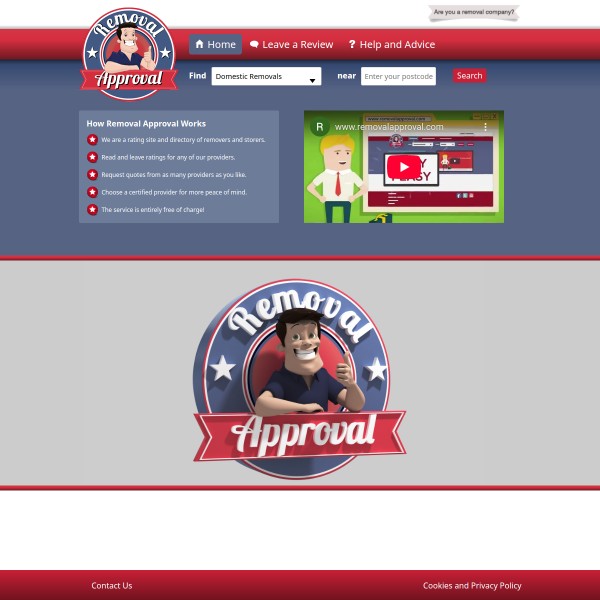 Remover Approval homepage screenshot