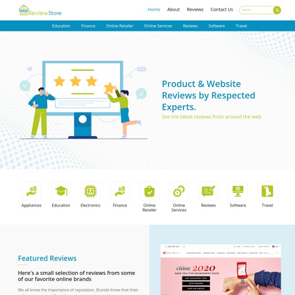 Reviewstore.org homepage screenshot