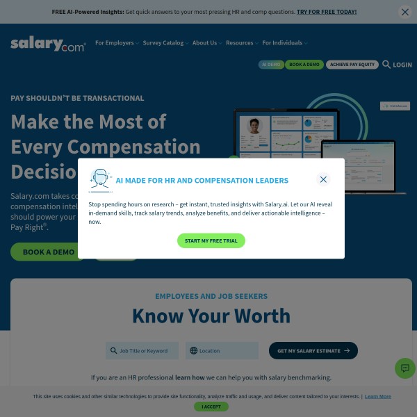 Salary.com homepage screenshot