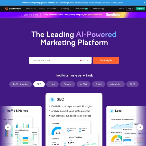 Semrush Agency Directory homepage screenshot