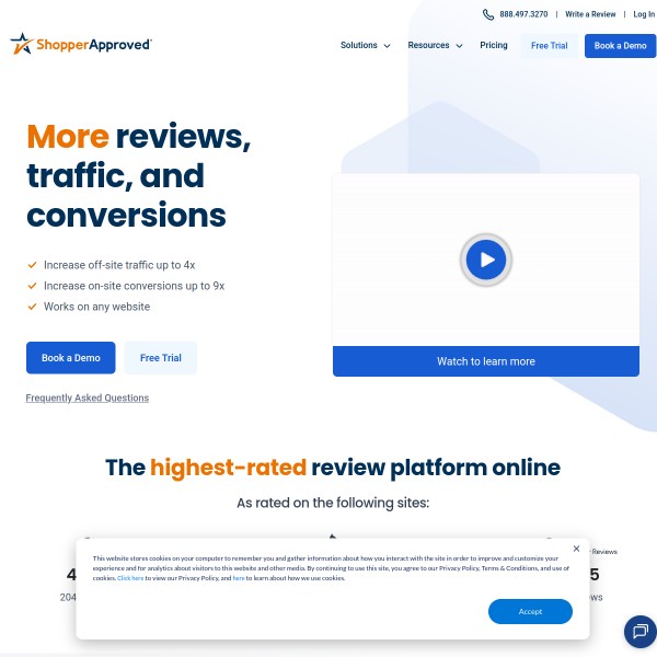 Shopper Approved homepage screenshot