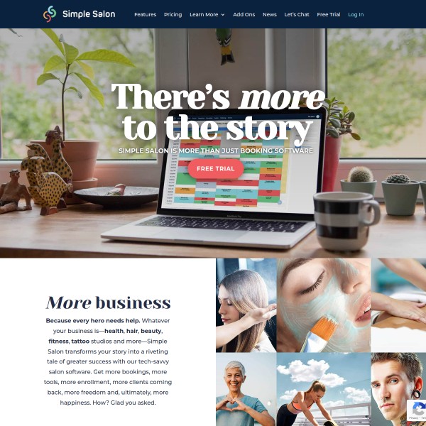 SimpleSalon homepage screenshot